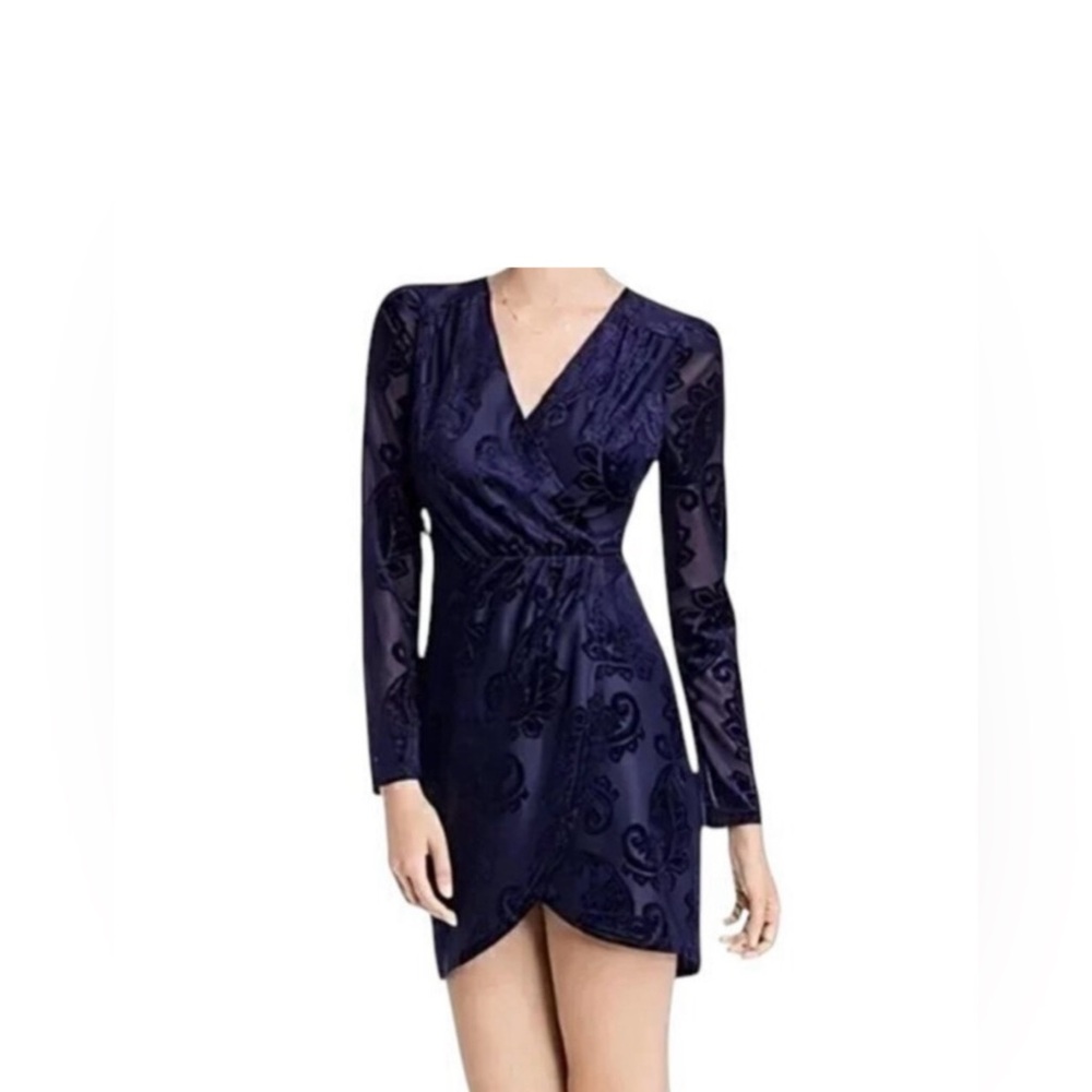 Aqua Midnight Blue Long Sleeve Dress